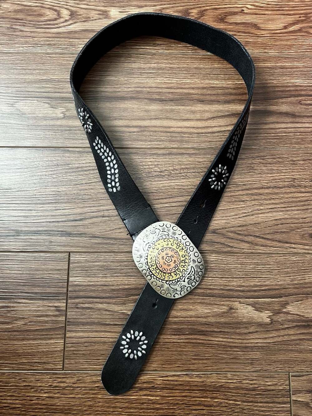 Free People Roman Holiday Leather Belt Size M-L Black
